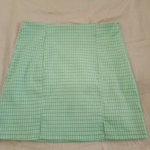 HESPERUS medium green gingham mini skirt